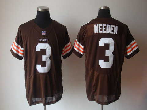 Cleveland Browns 3 Quarterback Weeden Nike Brown NFL Elite Jerseys